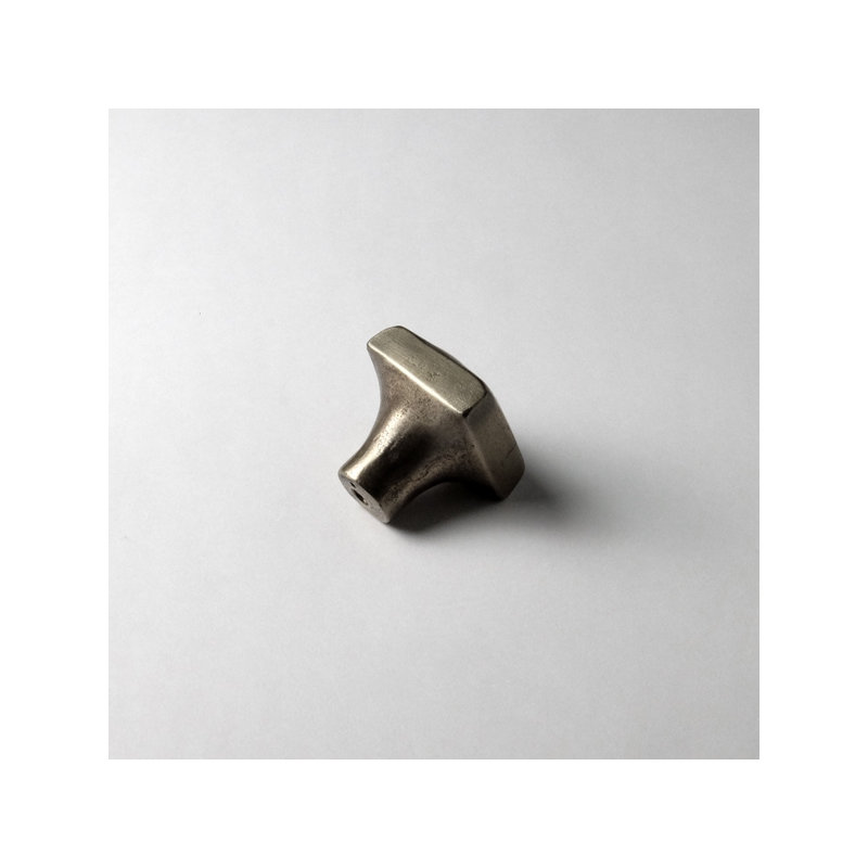 Cabochon Bronze Square Knob, White Bronze