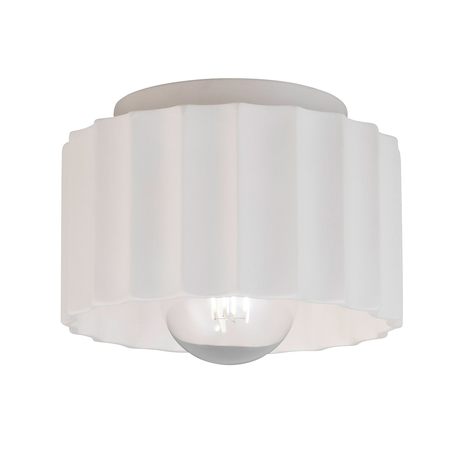 Colgate Single Light Flush Mount, Bisque, 5" H x 8" W x 8" D