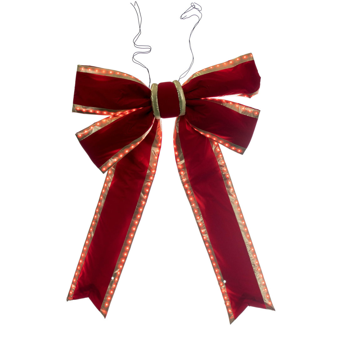 Vickerman Red Velvet Gold Trim Outdoor Christmas Bow UV Vickerman 