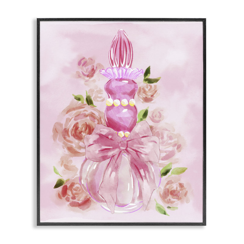Joli parfum rose et roses, estampe numérique, design par Ziwei Li, Giclée encadrée noir minuit, H 14 po x l 11 po