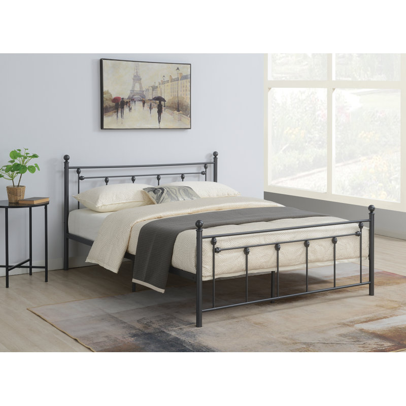 Lit plateforme Angela, Gunmetal, Double