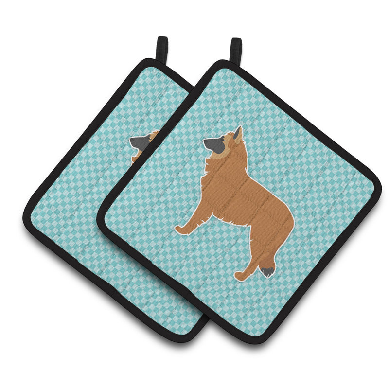 East Urban Home Polyester Potholder Set, Blue