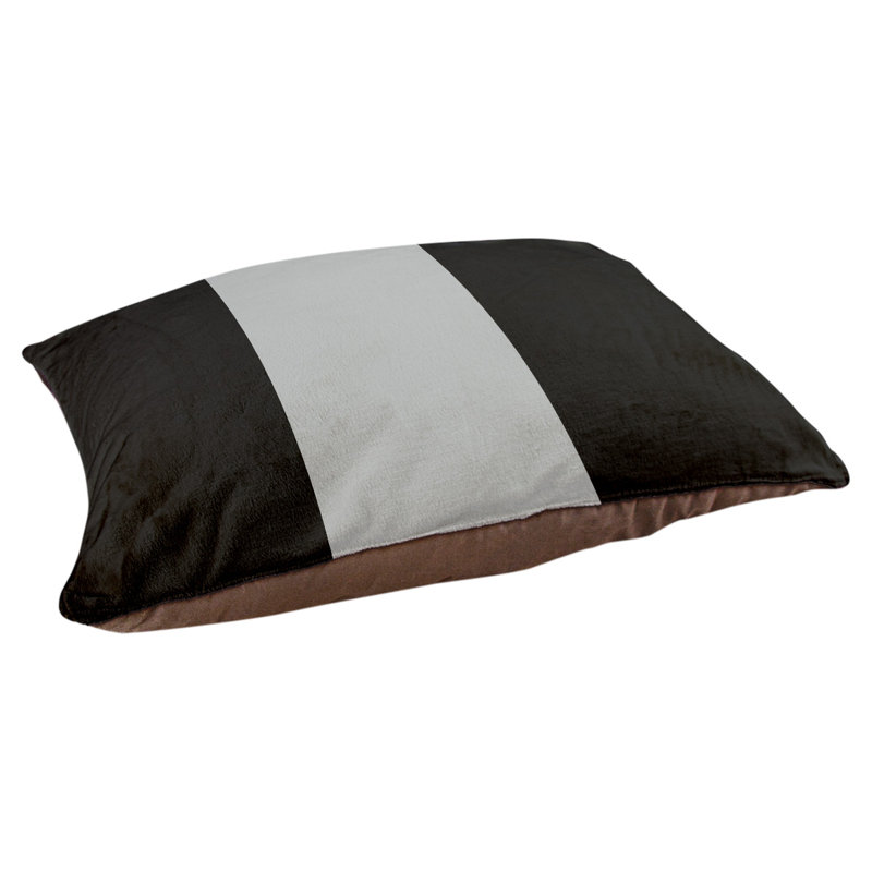 Coussin pour chien hockey Las Vegas, Moyen (H 14 po x l 40 po x P 30 po), Noir / argent / noir