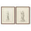Croquis rétro en V - estampe numérique - ensemble de 2-46177256-46177259