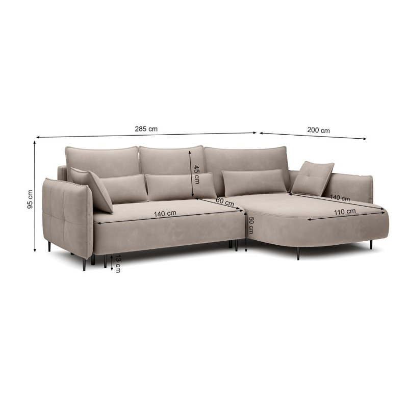 Bairo 3 Seater Fabric Reclining Sofa & Chaise, Left Hand Facing, Grey
