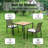 All-Weather 5-Piece Patio Dining Set with Acacia Wood Tabletop & Umbrella Hole, Rattan Outdoor Furniture for Backyard & Garden-467579294-467579290