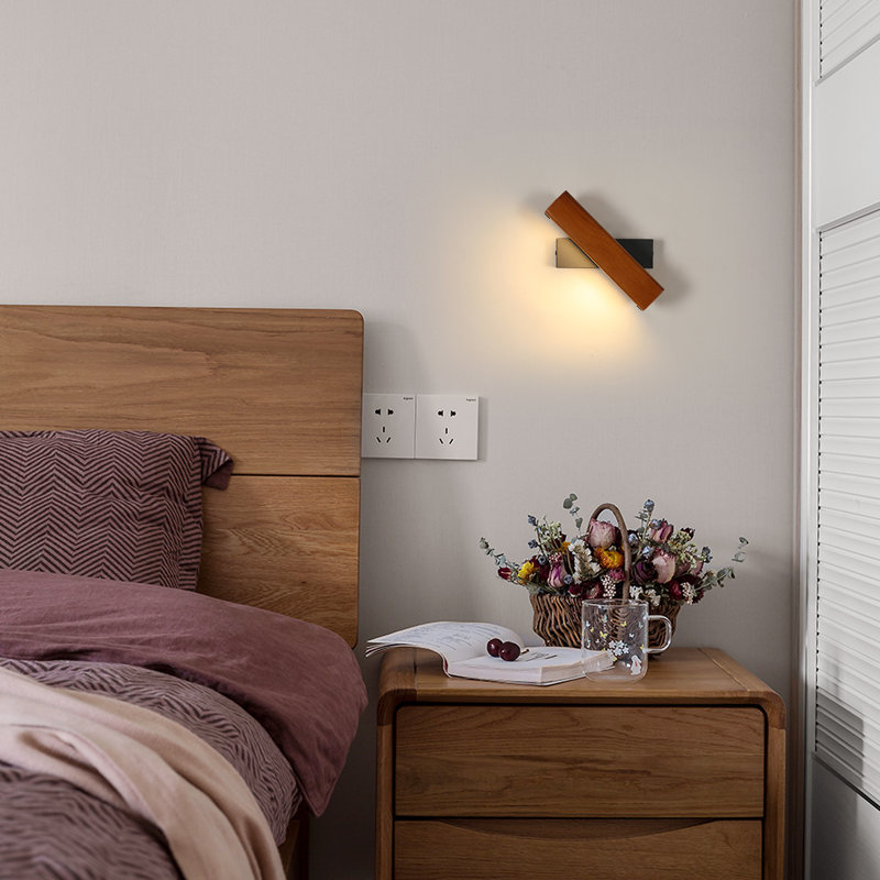 Walnut 21cm 3000K Rectangular LED Wall Light