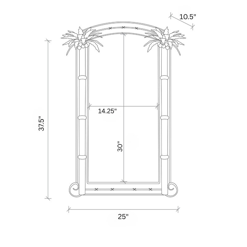 King Palm Mirror, 37.5" x 25"