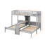 Lit superposé avec bureau intégré et tablettes de rangement, 3 lits superposés 3 en 1 avec lampe de lecture et garde-corps-872832869