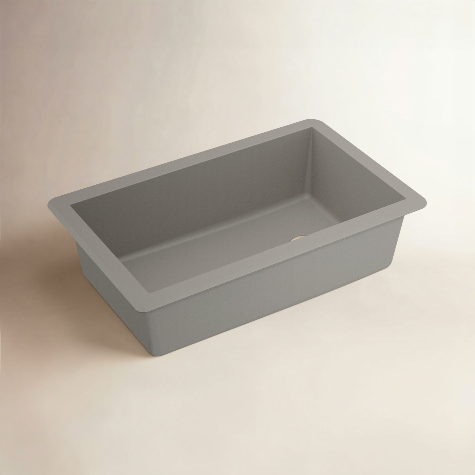 32" Undermount Quartz Composite Sink, Concrete