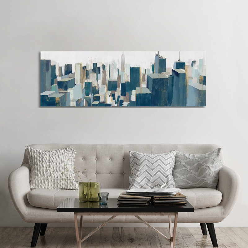 The City by Isabelle Z - Panoramic Painting on Canvas, 152.4 cm H x 50.8 cm W x 3.175 cm D, Wrapped Canvas