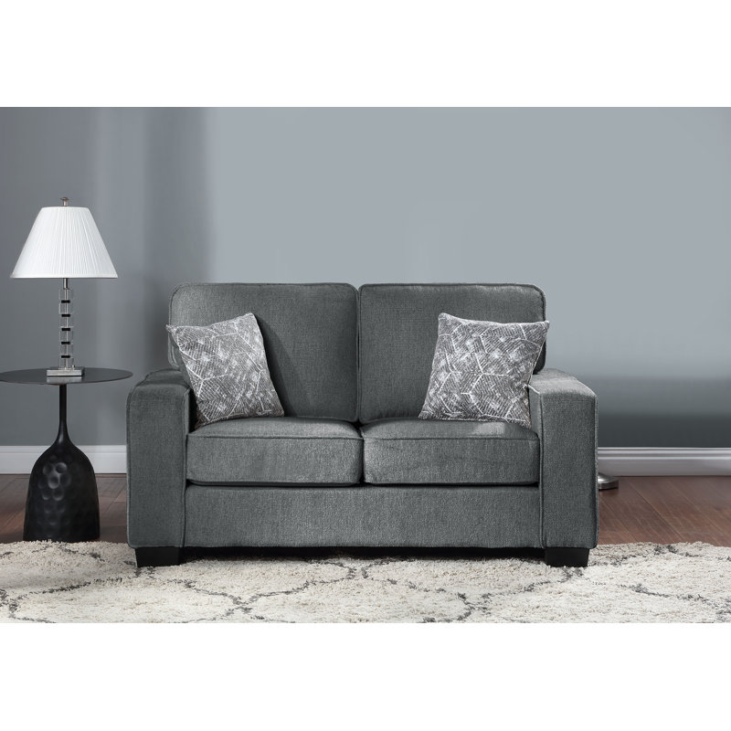 2 - Piece Living Room Set, Dark Grey Fabric