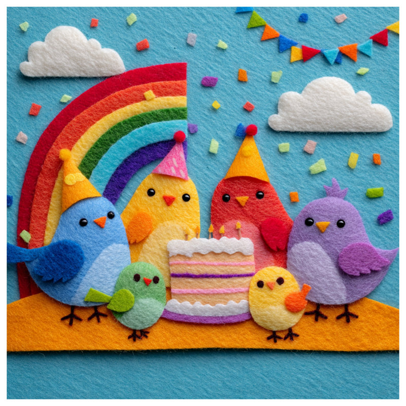 Colorful Birds Party Comforter, Twin