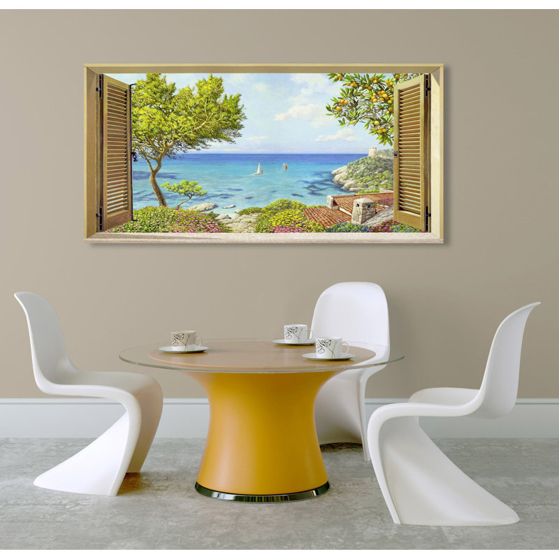 Window On The Sea by Andrea Del Missier - Wrapped Canvas Print, 35 cm H x 70 cm W