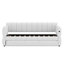 Lit tapissier moderne avec port USB intégré et lit gigogne caché-355392074