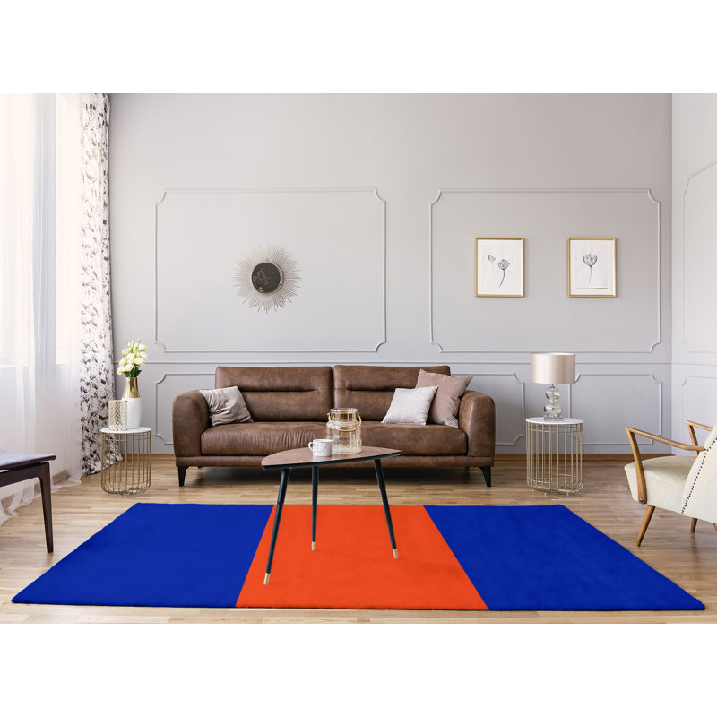 Tapis bleu/orange area, Rectangle 4 pi x 6 pi