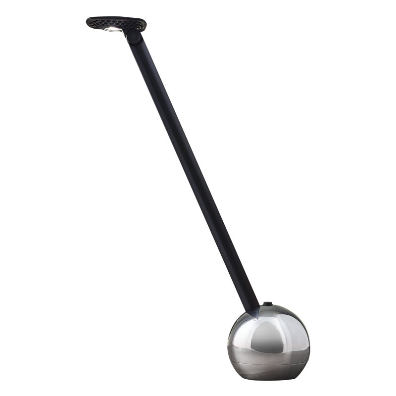Kiu Adjustable Metal Desk Lamp, Chrome/ Black