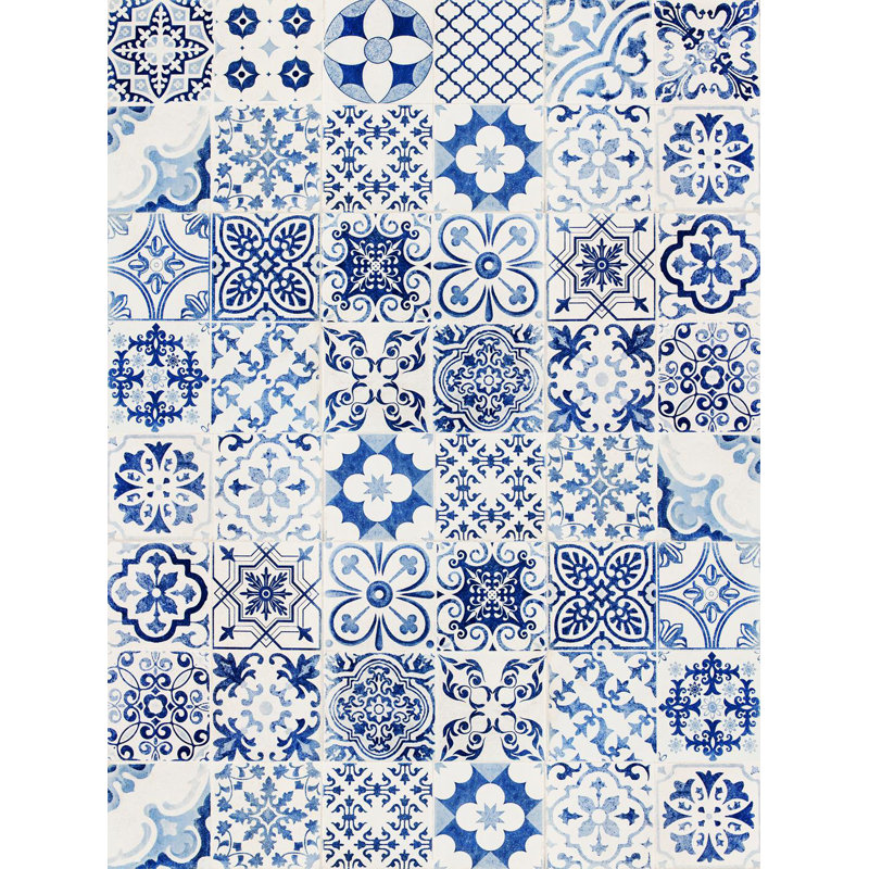 Miera Blue Rug, Rectangular 100 x 133cm