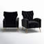 Fauteuil à oreilles en velours de polyester Tonas-466040023