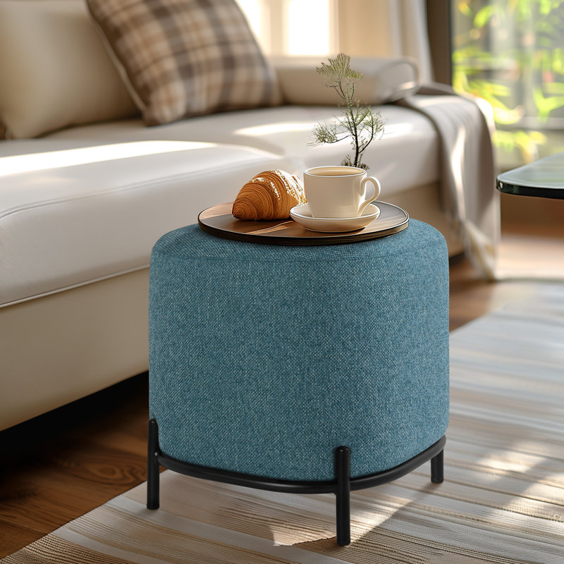 Tabouret d'appoint et repose-pieds 18 po Daryla, Bleu