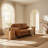 Heritage Brown Top Grain Leather Akansha 59" Square Arm Loveseat