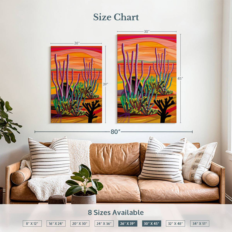 Harnek Wild Desert Cactus, H 39 po x l 26 po