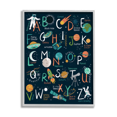 Starry Space Alphabet Fantasy Constellations UFO ABC's - Art textuel