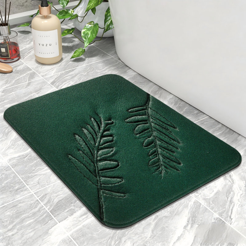 Tapis de bain gaufré vert gaufré pour salle de bain et cuisine, 32 po x 20 po