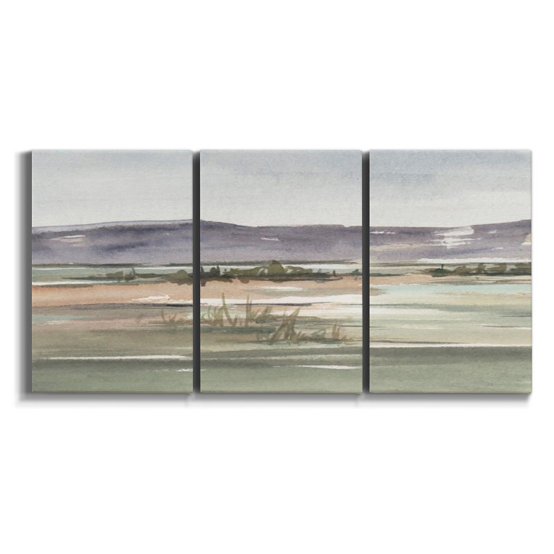 Monet, reproduction sur toile 3 pièces, H 48 po x l 96 po x P 2 po