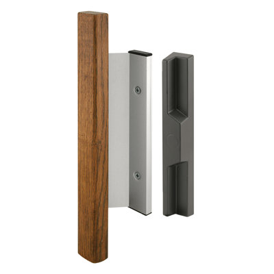Diecast Aluminum, Sliding Door Handle Set with Hard Wood Handle (Single Pack)
