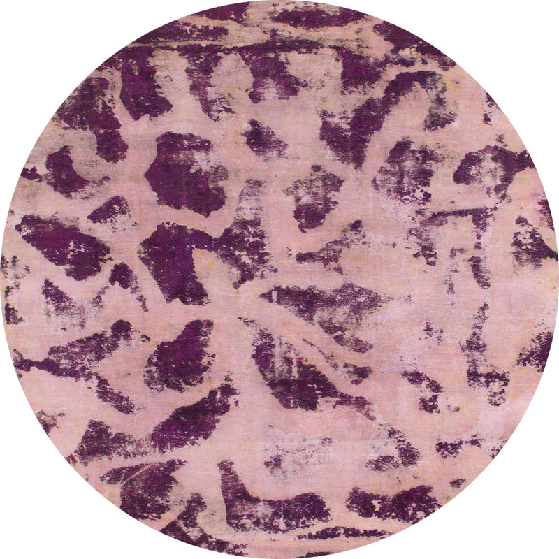 Tapis décoratif multicolore à motif abstrait, Rond 8 pi