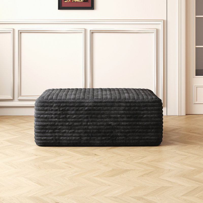 Canapé-repose-pieds, aucun assemblage requis (tissu en velours côtelé moelleux)