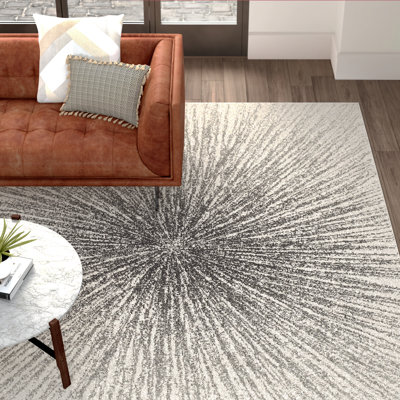 Abstract Black/Ivory Area Rug