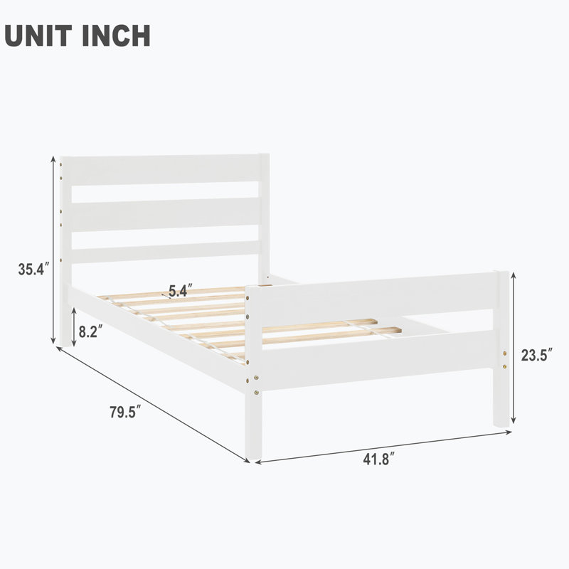 Base de lit Unionstone, Blanc, Lit simple