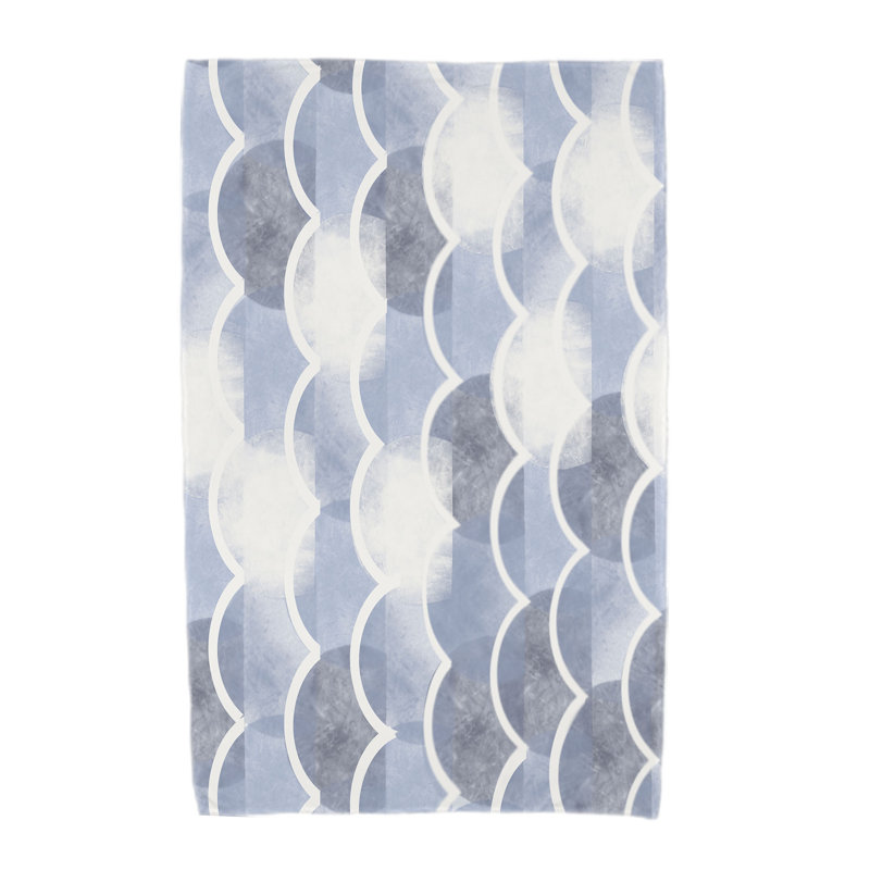 Serviette de bain à imprimé géométrique Aksel, Bleu