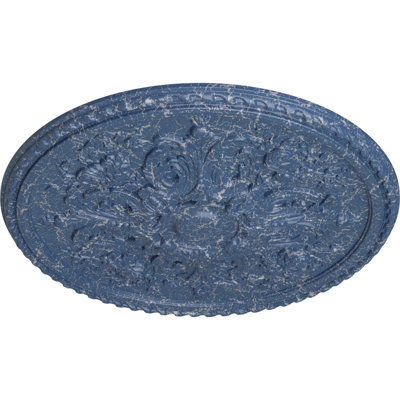 Endurathane Bradford Ceiling Medallion, 32 5/8"OD x 2"P (Fits Canopies up to 6 5/8"), Hand-Painted Americana Crackle Finish