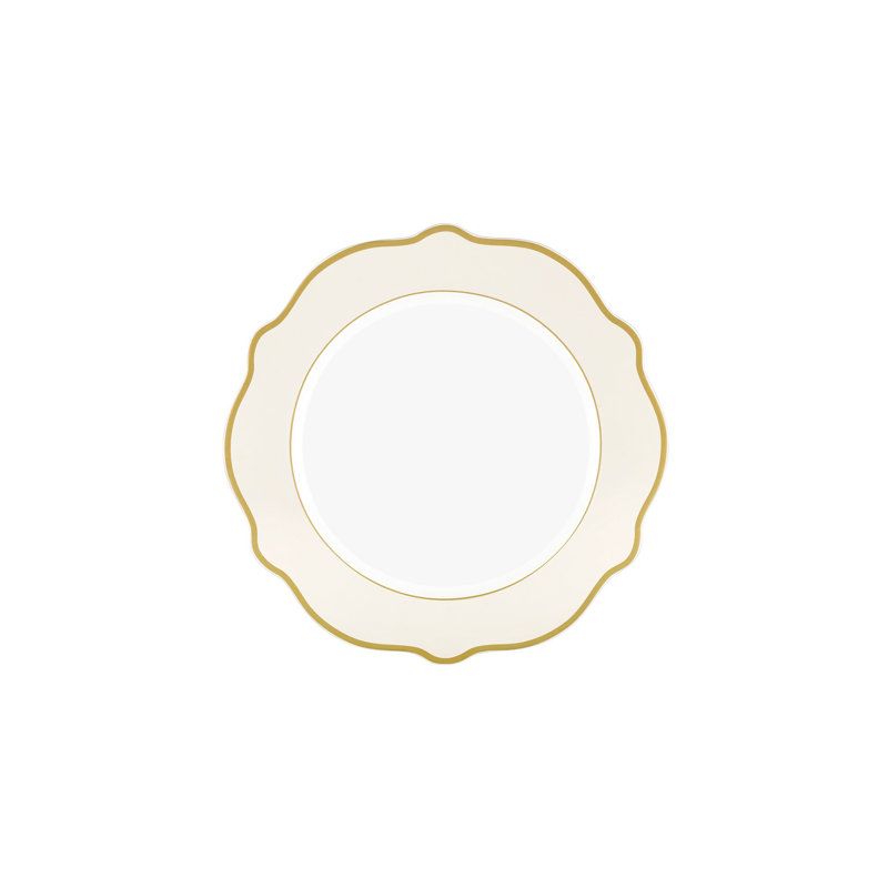 Ensemble d'assiettes à dessert Elegant (6 pièces), couleur crème, 8,3 x 8,3 x 0,4 pouces | 100% porcelaine, parfait pour servir de délicieuses gâteries | Idéal pour les occasions spéciales et l'utilisation quotidienne, design élégant et durable