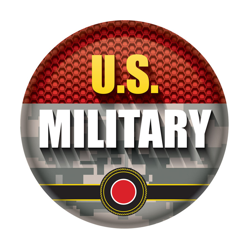 U.S. Military Button - 2" - Pack of 6