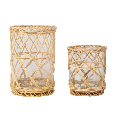 Wicker Hurricane Collection Hurricane Candle Holder