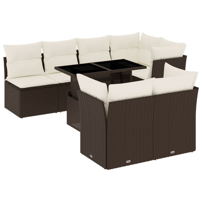 Ensemble de canapé de jardin Vidaxl - brun