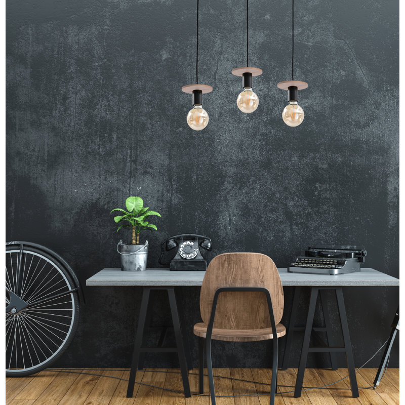 Tarrytown 3 - Light Kitchen Island Pendant, Natural/Black
