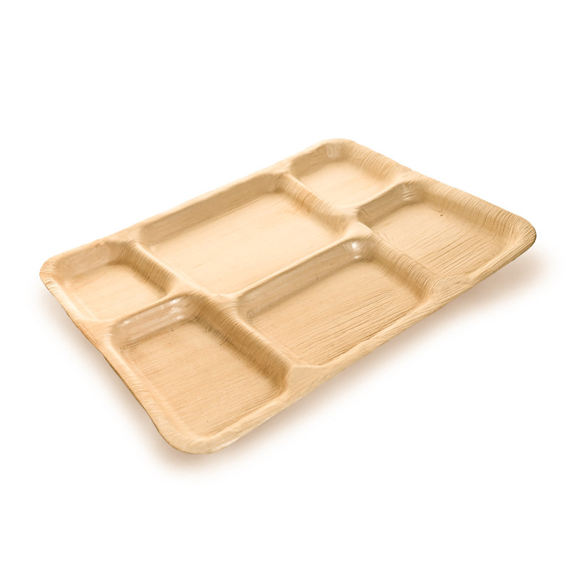Plateaux jetables à 6 compartiments - compostables