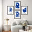 "Matisse d'inspiration bleue, personnages abstraits et décorations modernes", 4 pièces-101520410-101520411