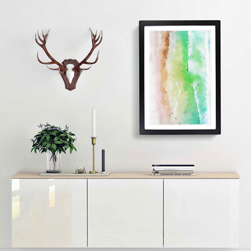 Cocoa Beach in Orlando in Abstract - Picture Frame Graphic Art Print, 48cm H x 36cm W x 2cm D, Black Framed