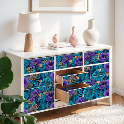Papier auto-adhésif à peler et à coller avec feuillage botanique élégant doré floral auto-adhésif et amovible 17,7 po x 118 po (45 x 300 cm)