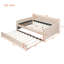 Full Size Upholstered Daybed With Trundle And Wood Slat Support-560226928