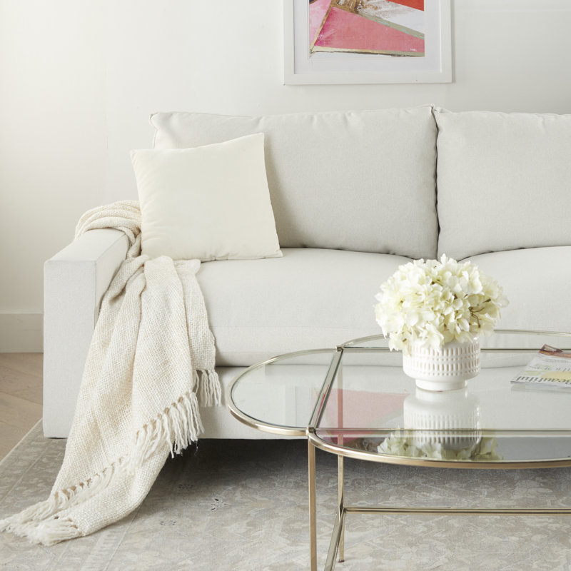 Housse de coussin carré et insert, 16" x 16", Ivoire, Carré