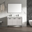 Meuble-lavabo double 48 po avec plateau en résine Lunea-627458506