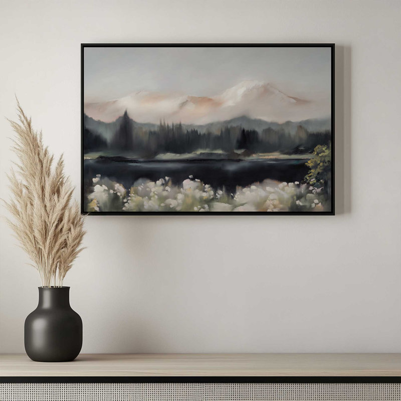 «Dusklight Blossoms» par Maggie Sackmann, reproduction d'art, L 18 po x H 12 po, Doré, Toile avec cadre