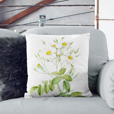 Musk Rose by Pierre-Joseph Redoute Cushion with Filling